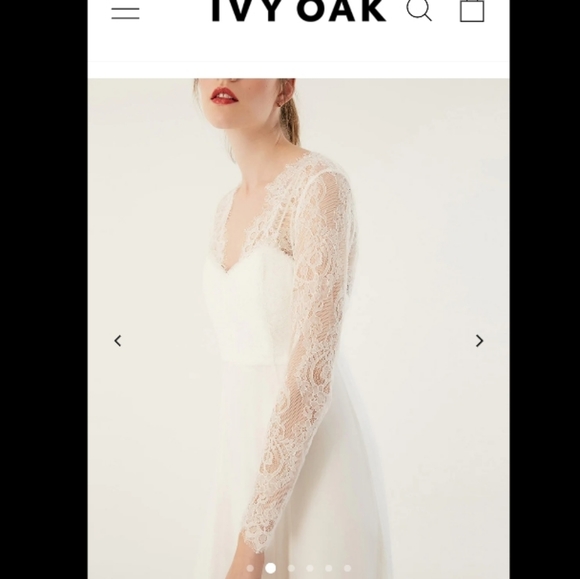 Size 6 (M) Ivy & Oak  white lace bridal dress - Picture 9 of 10